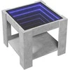 Kavos staliukas su LED, betono, 53x53x45cm, apdirbta mediena