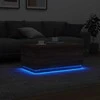 Kavos staliukas su LED lemputėmis, rudas ąžuolo, 90x50x40cm