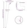 Kavos staliuko kojelės, 4 vnt., antracito, 42-43cm, plienas