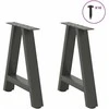 Kavos staliuko kojelės, 2 vnt., antracito spalvos, 38x(42-43) cm, plienas