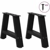 Kavos staliuko kojelės, A formos, 2 vnt., juodos, 50x(30-31) cm, plienas