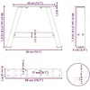 Kavos staliuko kojelės, A formos, 2 vnt., juodos, 50x(30-31) cm, plienas