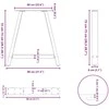 Valgomojo stalo kojos, 2 vnt., antracito spalvos, 80x(72-73) cm, plienas, A formos