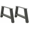 Kavos staliuko kojelės, 2 vnt., antracito spalvos, 60x(30-31) cm, plienas