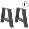 Kavos staliuko kojelės, 2 vnt., antracito spalvos, 40x(30-31) cm, plienas