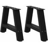 Kavos staliuko kojelės, A formos, 2 vnt., juoda, 30x(30-31)cm