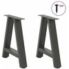 Kavos staliuko kojelės, 2 vnt., antracito spalvos, 50x(42-43) cm, plienas
