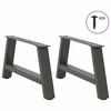 Kavos staliuko kojelės, 2 vnt., antracito spalvos, 60x(30-31) cm, plienas