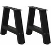 Kavos staliuko kojelės, A formos, 2 vnt., juodos, 50x(30-31) cm, plienas