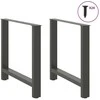 Valgomojo stalo kojos, antracito spalvos, 2 vnt., 70x(72-73) cm, plienas