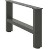 Kavos staliuko kojos, antracito spalvos, 2 vnt., 60x(30-31) cm, plienas