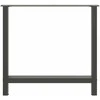 Valgomojo stalo kojos, antracito spalvos, 2 vnt., 70x(72-73) cm, plienas