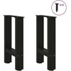 Kavos staliuko kojelės, juoda, 2 vnt., 28x(42-43)cm, plienas