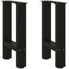 Kavos staliuko kojelės, juoda, 2 vnt., 28x(42-43)cm, plienas
