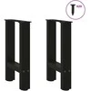Kavos staliuko kojelės, juoda, 2 vnt., 38x(42-43)cm, plienas