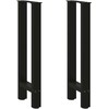 Kavos staliuko kojelės, juoda, 2 vnt., 38x(72-73)cm, plienas