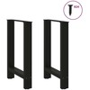 Kavos staliuko kojelės, juoda, 2 vnt., 50x(72-73)cm, plienas