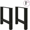Kavos staliuko kojelės, juoda, 2 vnt., 60x(42-43)cm, plienas