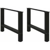 Kavos staliuko kojelės, juoda, 2 vnt., 70x(42-43)cm, plienas