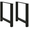 Kavos staliuko kojelės, juoda, 2 vnt., 80x(72-73)cm, plienas