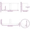 Kavos staliuko kojelės, T formos, 2 vnt., 60x25x(30-31)cm