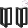 Kavos staliuko kojelės, T formos, 2 vnt., juodos, 28x25x(42-43) cm, plienas