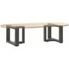 Kavos staliuko kojelės, T formos, 2 vnt., antracito spalvos, 40x25x(30-31) cm, plienas