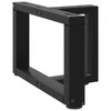 Kavos staliuko kojelės, 2 vnt., juodos, 40x25x(30-31) cm, plienas, T formos