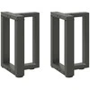 Kavos staliuko kojelės, T formos, 2 vnt., antracito spalvos, 38x25x(42-43) cm, plienas