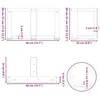 Kavos staliuko kojelės, T formos, 2 vnt., baltos, 40x25x(30-31) cm, plienas