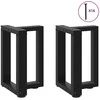 Kavos staliuko kojelės, 2 vnt., juodos, 38x25x(42-43) cm, plienas