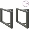 Kavos staliuko kojelės, T formos, 2 vnt., antracito spalvos, 60x25x(42-43) cm, plienas