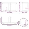Kavos staliuko kojelės, T formos, 2 vnt., 50x25x(30-31)cm