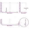 Kavos staliuko kojelės, 2 vnt., baltos, 60x25x(42-43) cm, plienas
