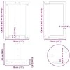Kavos staliuko kojelės, T formos, 2 vnt., 28x25x(42-43)cm