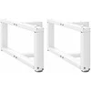 Kavos staliuko kojelės, 2 vnt., baltos, 70x25x(30-31) cm, plienas, T formos