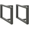 Kavos staliuko kojelės, T formos, 2 vnt., antracito spalvos, 60x25x(42-43) cm, plienas