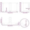 Kavos staliuko kojelės, T formos, 2 vnt., antracito spalvos, 50x25x(30-31) cm, plienas