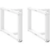 Kavos staliuko kojelės, 2 vnt., baltos, 60x25x(42-43) cm, plienas