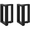 Kavos staliuko kojelės, T formos, 2 vnt., juodos, 28x25x(42-43) cm, plienas