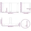Kavos staliuko kojelės, T formos, 2 vnt., antracito spalvos, 40x25x(30-31) cm, plienas