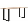 Valgomojo stalo kojelės, 2 vnt., juodos, 70x(72-73) cm, plienas, U formos