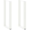 Kavos staliuko kojelės, U formos, 2 vnt., balta, 38x(72-73) cm