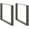 Valgomojo stalo kojos, U formos, 2 vnt., antracito spalvos, 100x(72-73) cm, plienas