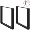 Valgomojo stalo kojelės, 2 vnt., juodos, 100x(72-73) cm, plienas, U formos