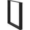 Valgomojo stalo kojelės, 2 vnt., juodos, 90x(72-73) cm, plienas, U formos
