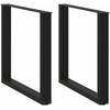 Valgomojo stalo kojelės, 2 vnt., juodos, 90x(72-73) cm, plienas, U formos
