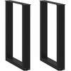 Valgomojo stalo kojelės, U formos, 2 vnt., juodos, 50x(72-73) cm, plienas