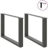 Kavos staliuko kojelės, 2 vnt., antracito spalvos, 70x(42-43) cm, plienas
