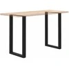Kavos staliuko kojelės, U formos, 2 vnt., juoda, 60x(100-101)cm